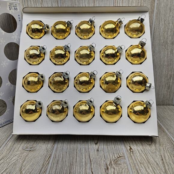 Vintage Rauch Holiday Classics Gold Glass Ornaments Set of 20 Christmas USA Made - Picture 2 of 6